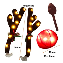 LED Glowing Reindeer Antlers Vehicle Decoration Accessories (A)
