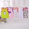 [5Pcs/lot Random Color]Baby Girl Tops Cartoon Print Infant Girls Vest T Shirt Cotton Sleeveless Newborn Boy T-shirt Summer Vest 4