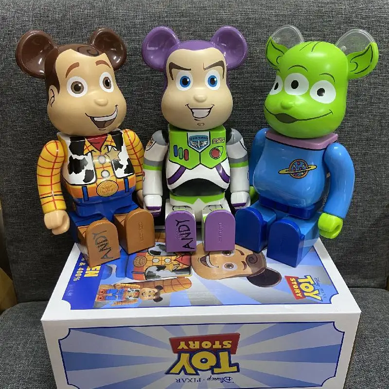 

Disney Toy Story Buzz Lightyear Woody Alien Be@rbricklys 400% Anime Action Figures Bearbricklys Model Doll Toys For Kids Gift