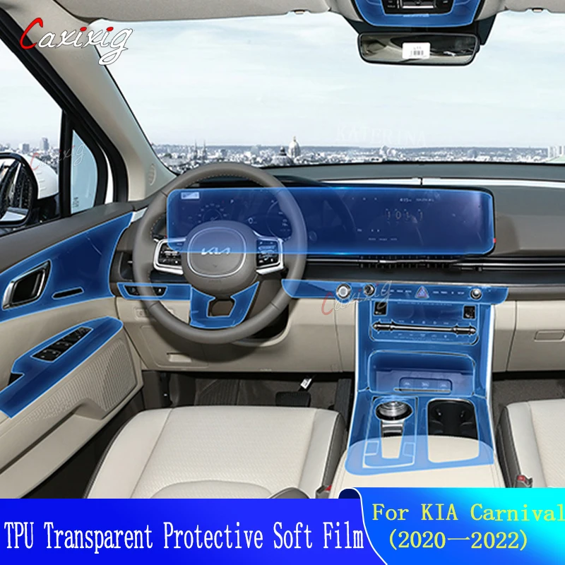 

For KIA Carnival 2020 2022Car Interior Center console Transparent TPU Protective film Anti scratch Repair film Accessories Refit