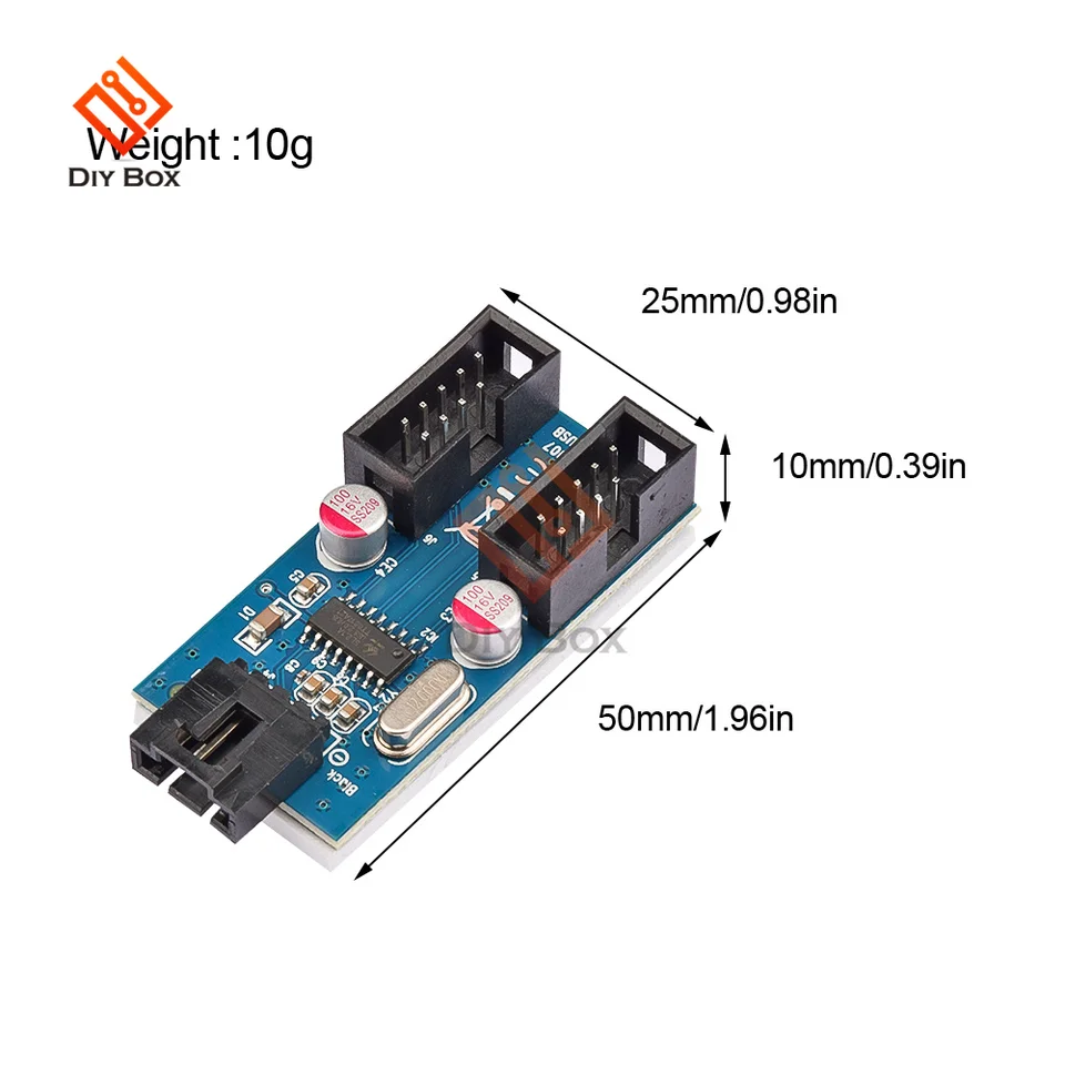 HanCenDa 9 Pin USB Header Splitter Maschio da 1 a 4 Femmina Cavo di