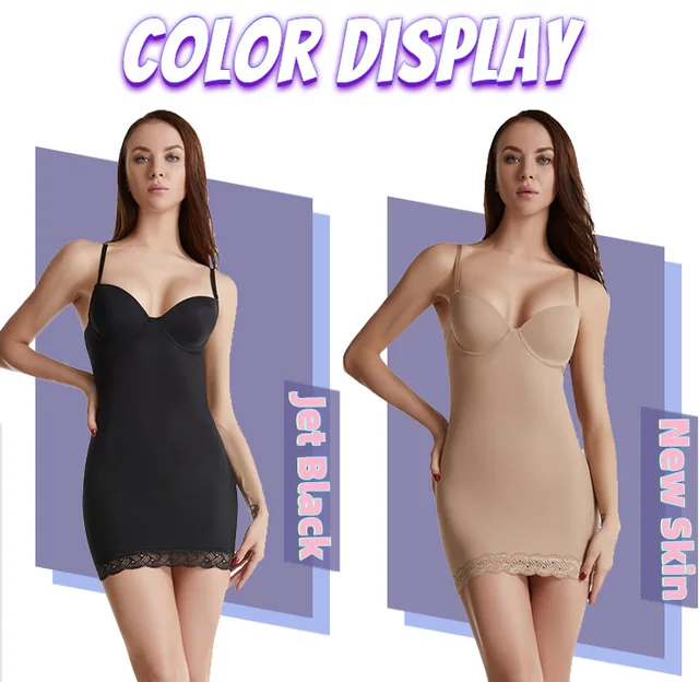 Women Full Slip Shapewear Bodysuit for Under Dress Lingerie Tummy Control Body  Shaper Slimming Belly Sheath Girdle Built In Bra - AliExpress