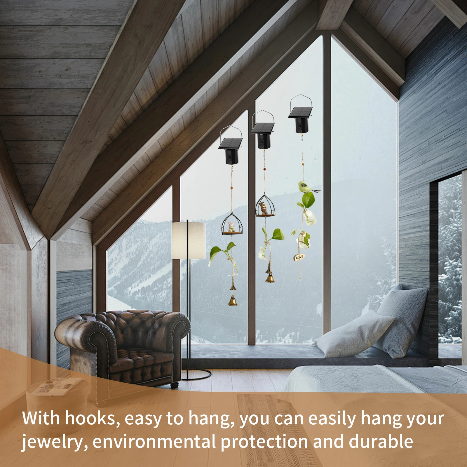 Solar Powered Hanging Display Motor Wind Spinner Motor with Hook Easy to Use Rotating Motor Practical Decoration for Wind Chimes