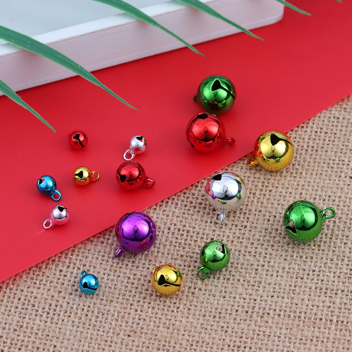 Christmas Decorations 10-50Pcs 6-20mm Iron Christmas Bell Colorful Jingle Pendant For DIY Craft Material Ornament Making Supplies Xmas Decoration
