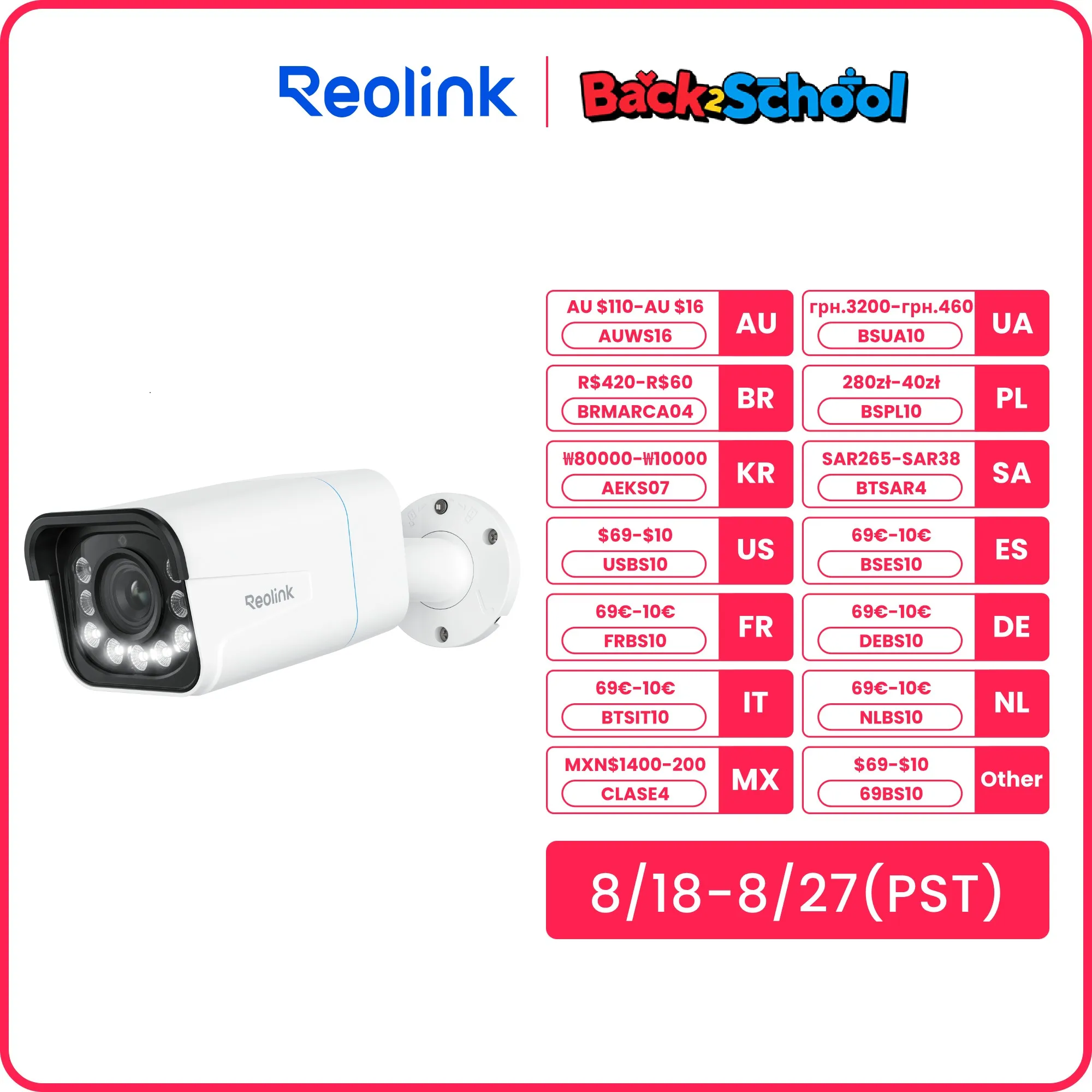 Reolink 4K IP セキュリティカメラ 5X 光学ズーム屋外ビデオ監視
