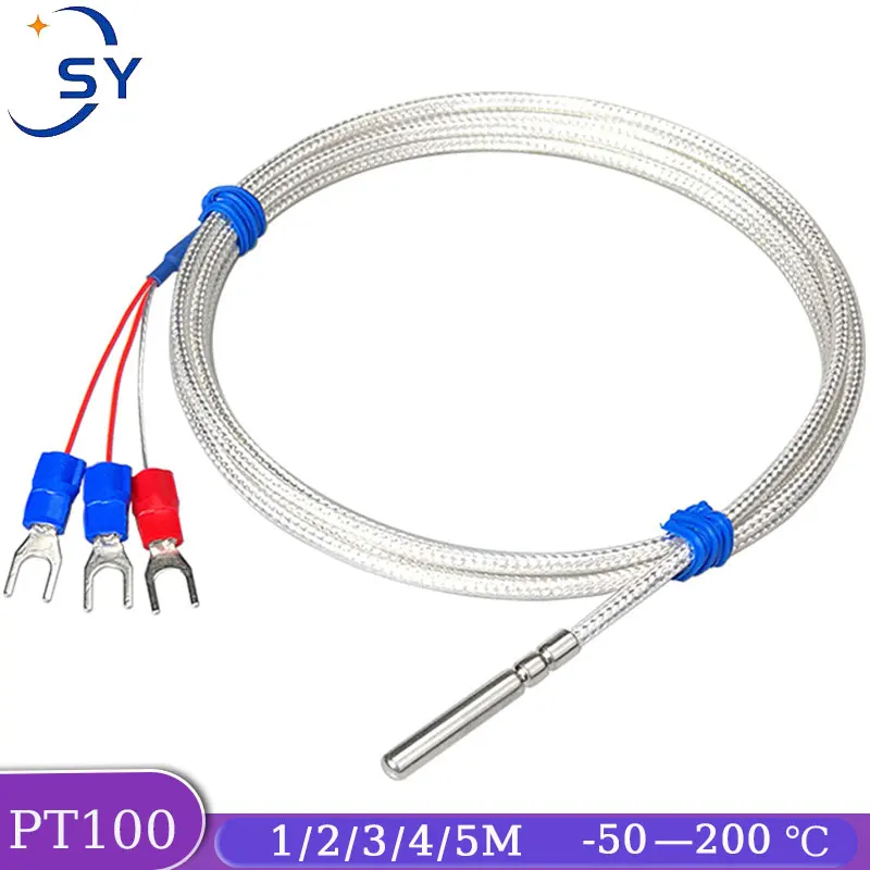 temperature probe with pt100 or thermocouple sensor