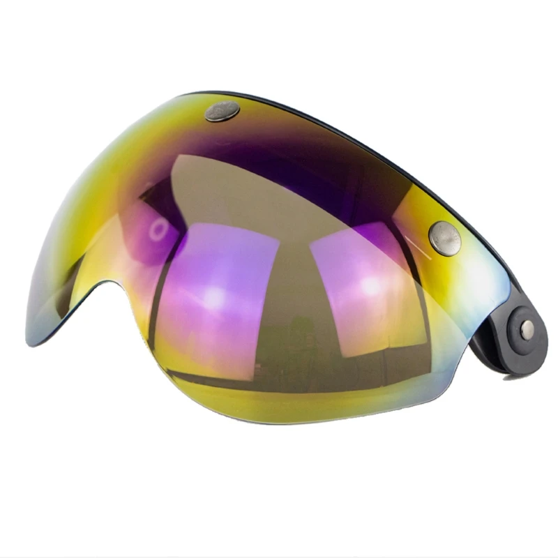 Lentille Pare-soleil Coupe-vent Pour Casque Moto – Fixation Par 3 Boutons-pression, Protection UV