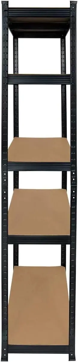 Set de 2 Estanter&iacute;as Met&aacute;licas Galvanizadas Color Negro 875Kg 5 Baldas modulares 180 x 90 x 40cm