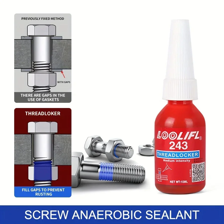 Threadlocker 222 242 243 263 271 272 290 Blue Screw Glues Thread Locking Agents Anaerobic Glue Anti-loose Fastening Sealant 3