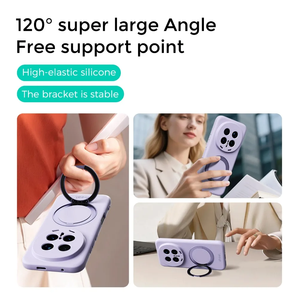 Liquid Silicone Armor Bumper Shockproof Case with Wireless Charging and Lens Protection