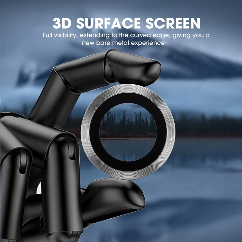 Sleek Metal Ring Camera Protector with Tempered Glass Lens Cap - Premium Case