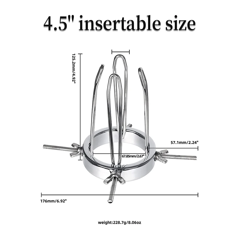 Heavy Duty Stainless Anal Reamer-Extreme Dilator & Vaginal Extender, BDSM Adult Training Gear