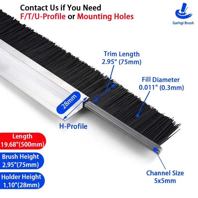 Versatile Weatherproof Sealing Brush for Doors and Windows – Dust and Insect Barrier