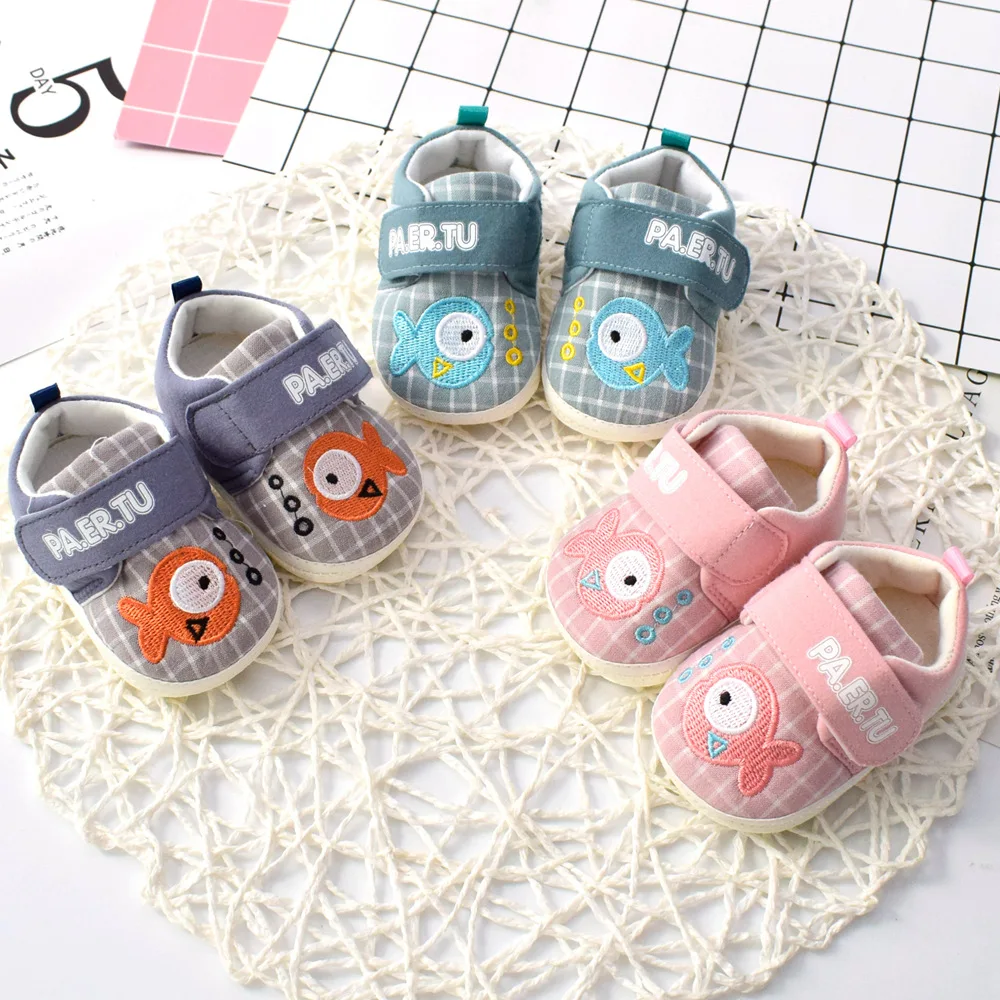 

Spring Autumn Newborn Shoes Soft Bottom Non-slip Toddler Shoes Beef Tendon Sole Cotton Shoes 0-18 Months Baby Boys Girls Shoes
