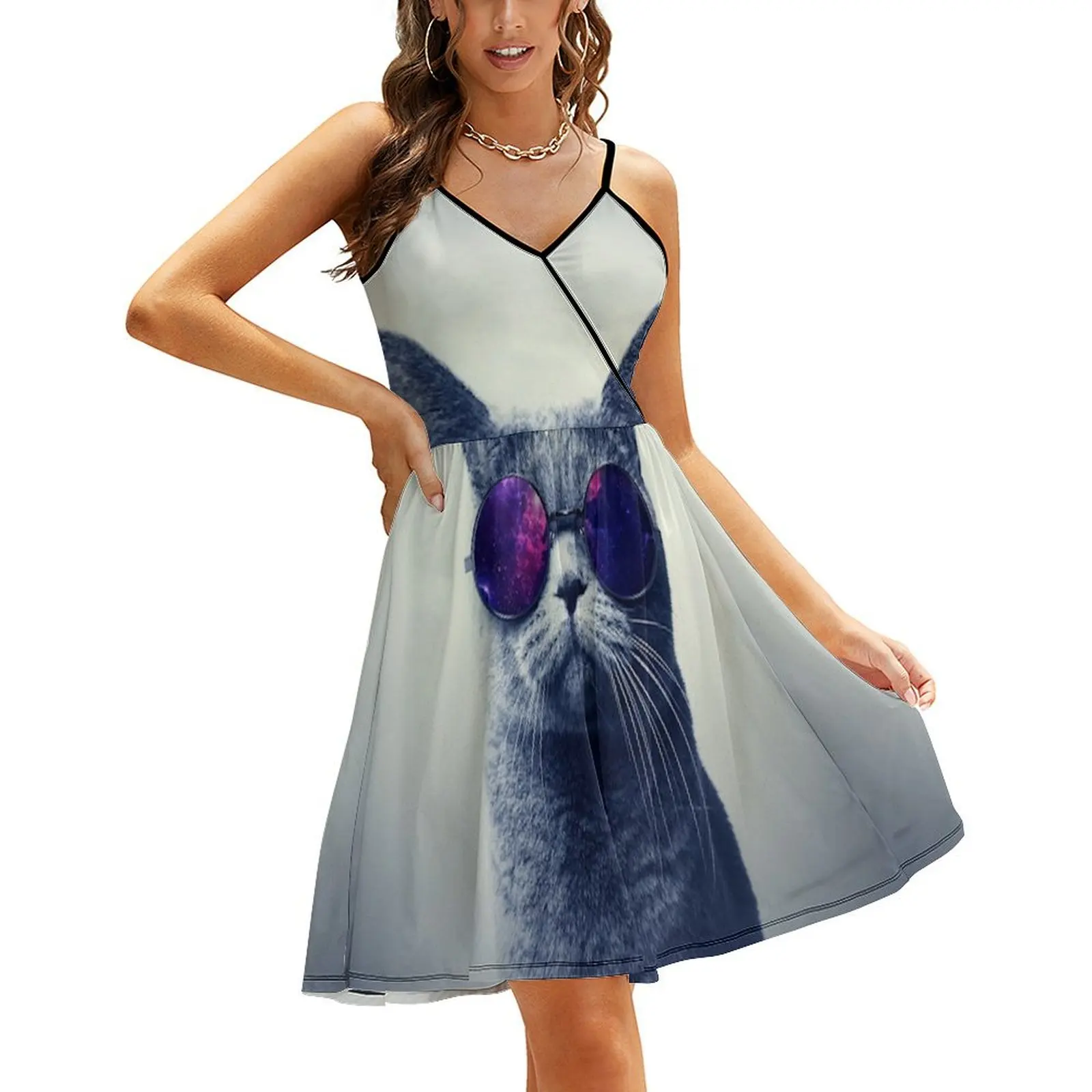 

Cool cat wearing sunglasses Sling Dress sexy short dresses daring dresses for women 2024 clothes for women