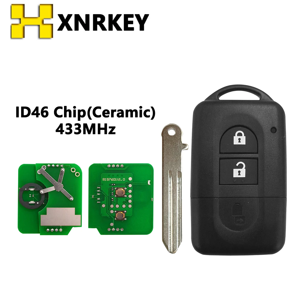 XNRKEY Smart Remote Control Key ID46 Chip 433MHZ FSK  for Nissan Juke Navara Micra Xtrail Qashqai Duke Car Key PN:285E34X00A