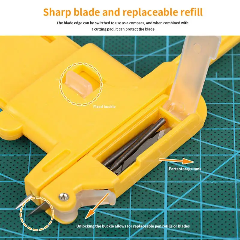 1~30cm Circular Cutting Tool Model Cover Paper Drawing Circular Knife with 6pcs Blade Cutting Compass for Hobby Model Cutting 4