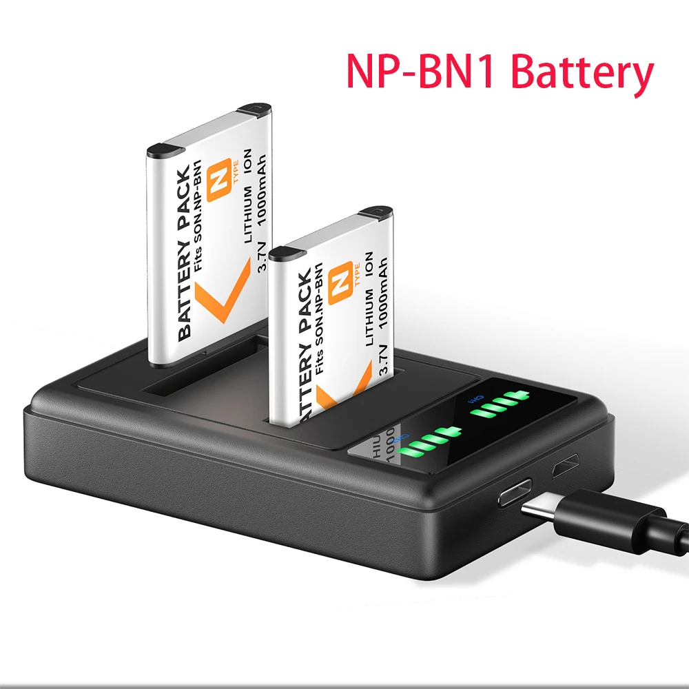 Np-Bn1 Batteria Per Fotocamera Npbn1 Per Sony Dsc Wx5 Tx9 T99 Tx7 Tx5 W390 W380 W350 W320 W360 Qx100 3.7V 1000Amh Bn1 Batterie Per Caricabatterie