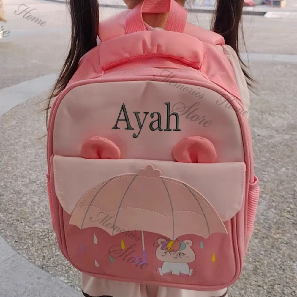 

Cute Girls Umbrella Backpack Personalized Name 3 to 6 Years Old Kids Kindergarten Schoolbag Cartoon Children's Snack Backpacks