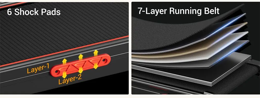 ROBORE X5 Walking Pad with 16% Incline, Triple Shock Absorption, Quiet 2.5HP Brushless Motor, 10km/h Speed, Under-Desk Treadmill