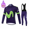 Movistar Racing Thermal Fleece Cycling Jersey Set Bicycle Bib Shorts Bike Clothing Ropa Maillot Ciclismo Hombre Bicicleta Kit 1