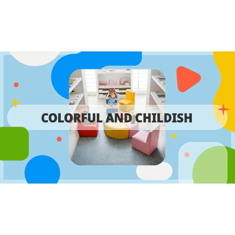 Kids Sofa Seating Set Convert to Table and 4 Chairs Colorful Stools for Toddlers Soft Foam Play 8 PCs Set for Classroom 6