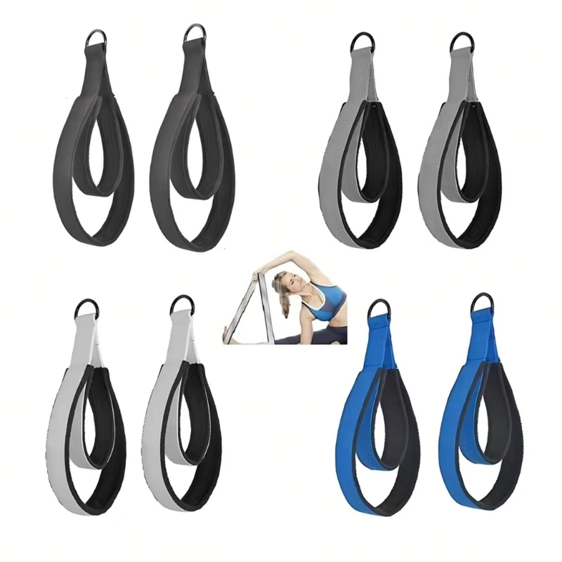 1 Pair Double Rings Yoga Pilates Strap Pilates Yoga Double Rings Belt Strap Fitness Equipment for Gym