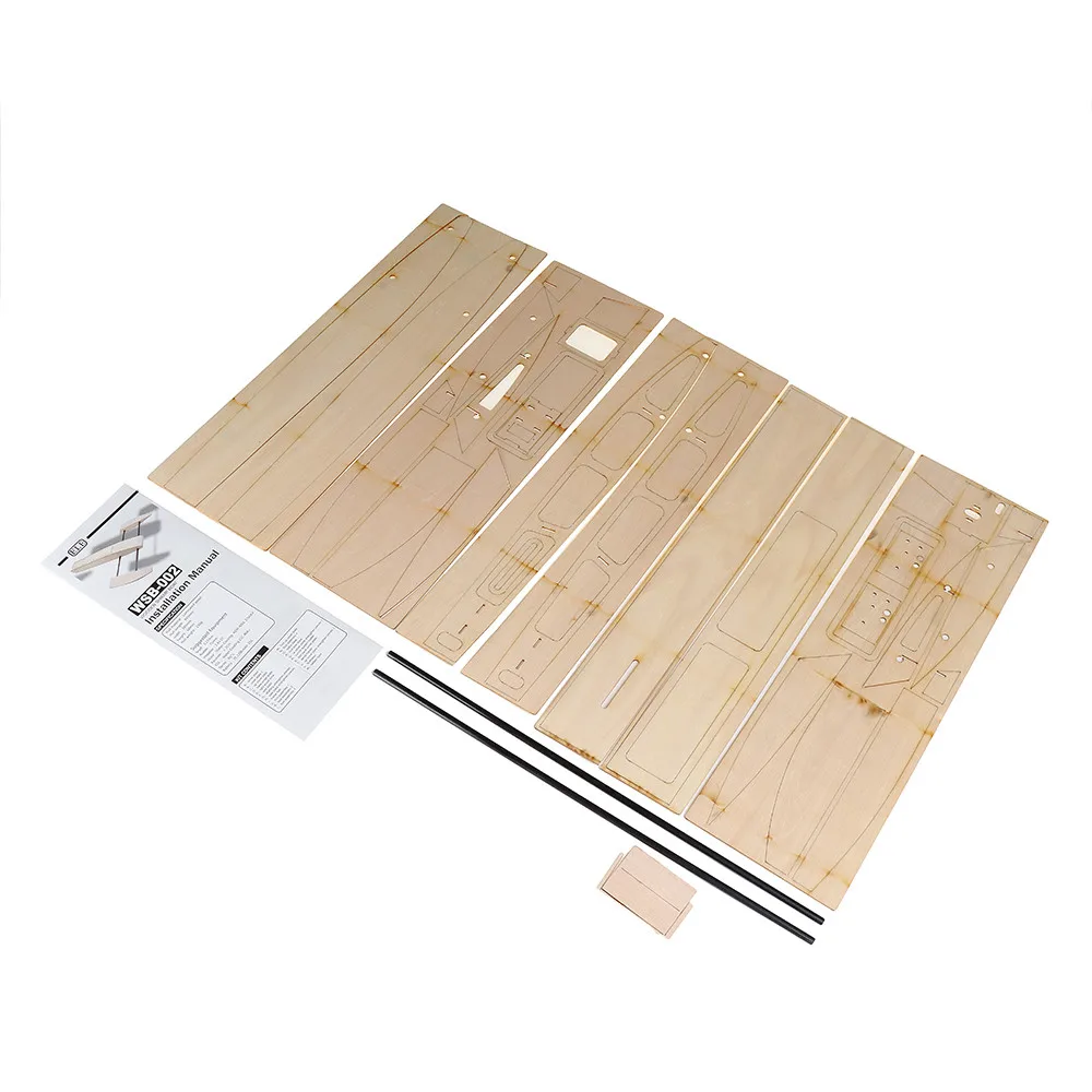 B061 B068 DIY RC Boat Kit Wooden Sponson Outrigger Shrimp Model Racing Speedboat Model Toys Gift for Boys Children 5