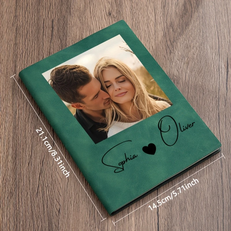 Personalized Custom A5 Notebook with Name and Photo Portrait