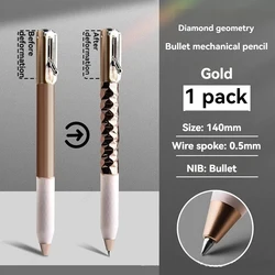 Premium Mechanical Gel Pen - 0.5mm Fine Point, Black Ink, Smooth Writing, High - End Series for Office and School Supplies (1 gold pen)