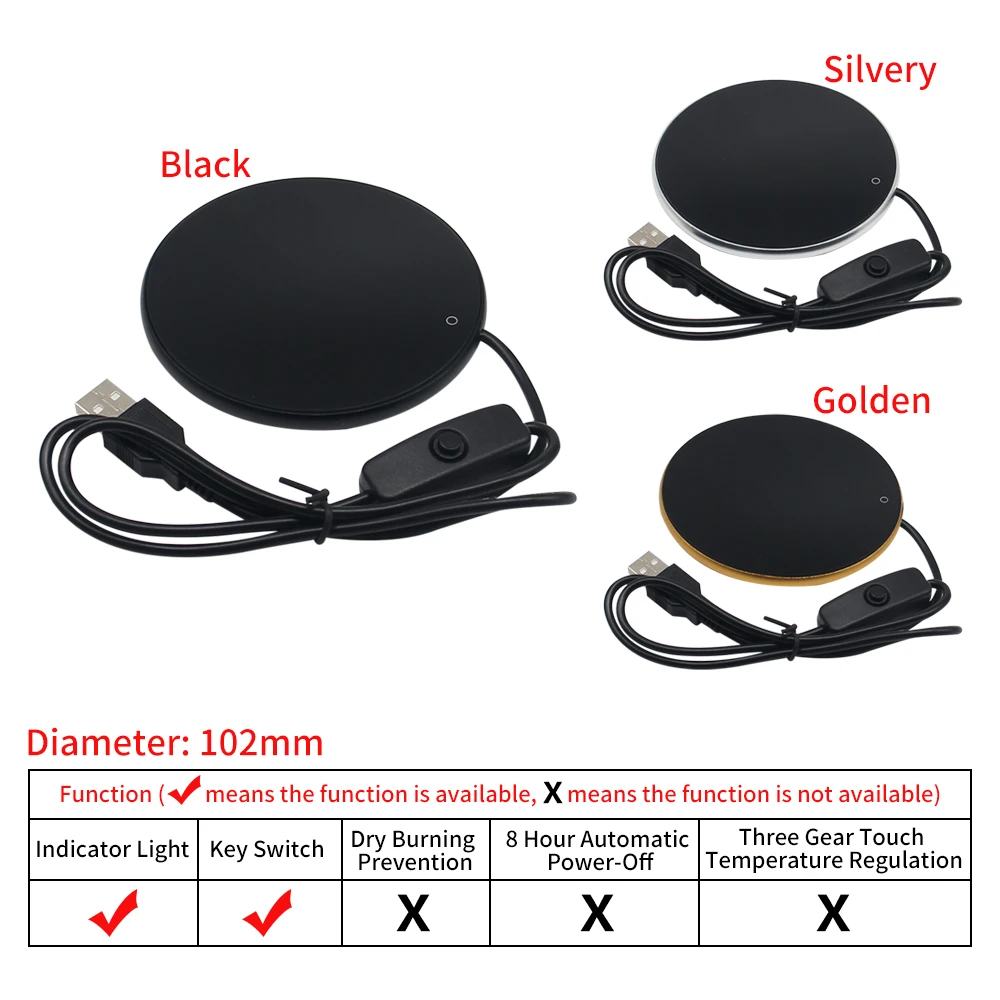 USB Coffee Mug Warmer - Desktop Cup Heater Pad for Office Home Use, Constant Temperature Electric Warming Plate for Milk, Coffee