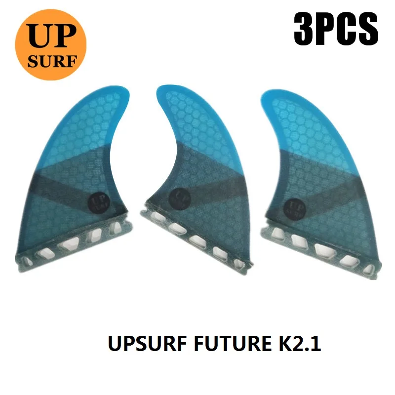 Surf Single Tabs Fins blue Honeycomb Fin UK2.1 Surfboard Fin Single Tabs Basic Tri set