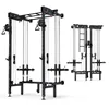 Folding Squat Rack Wall Mounted Power Rack with Cable Crossover Machine and LAT Pull Down MultiFunction SpaceSaving Power Cage 1