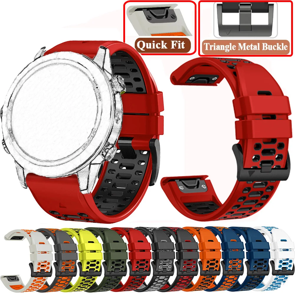 Enhanced Outdoor Sports Silicone Watch Band with QuickFit Strap Adjustment