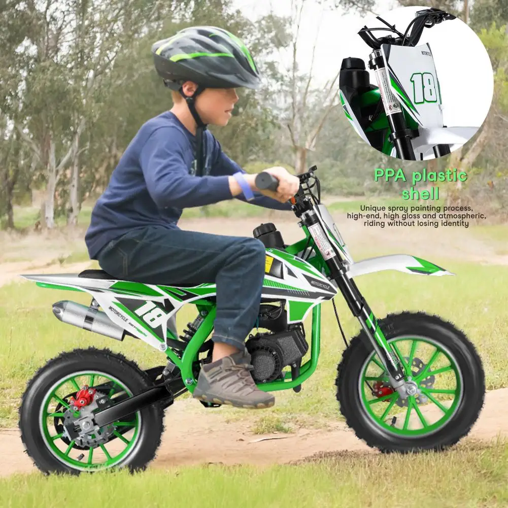 49CC 2 Stroke Mini Dirt Bike Gas Power Dirt Bike Pull Start 10" Wheels Kids Gas Motocross Pocket Motorbike