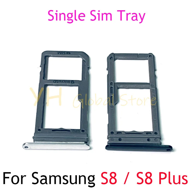 For Samsung Galaxy S8 G950 / S8 Plus G955 Sim Card Board Micro SD Card Reader Adapters Repair Parts for samsung galaxy s8 s8 plus g950 g955 micro sim card holder slot tray replacement adapters black grey gold blue purple