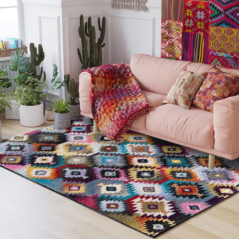 

Цветочные ковры персидский винтажный марокканский нескользящий жаккардовый ковер для гостиной спальни Напольный Коврик Нескользящие коврики впитывающие