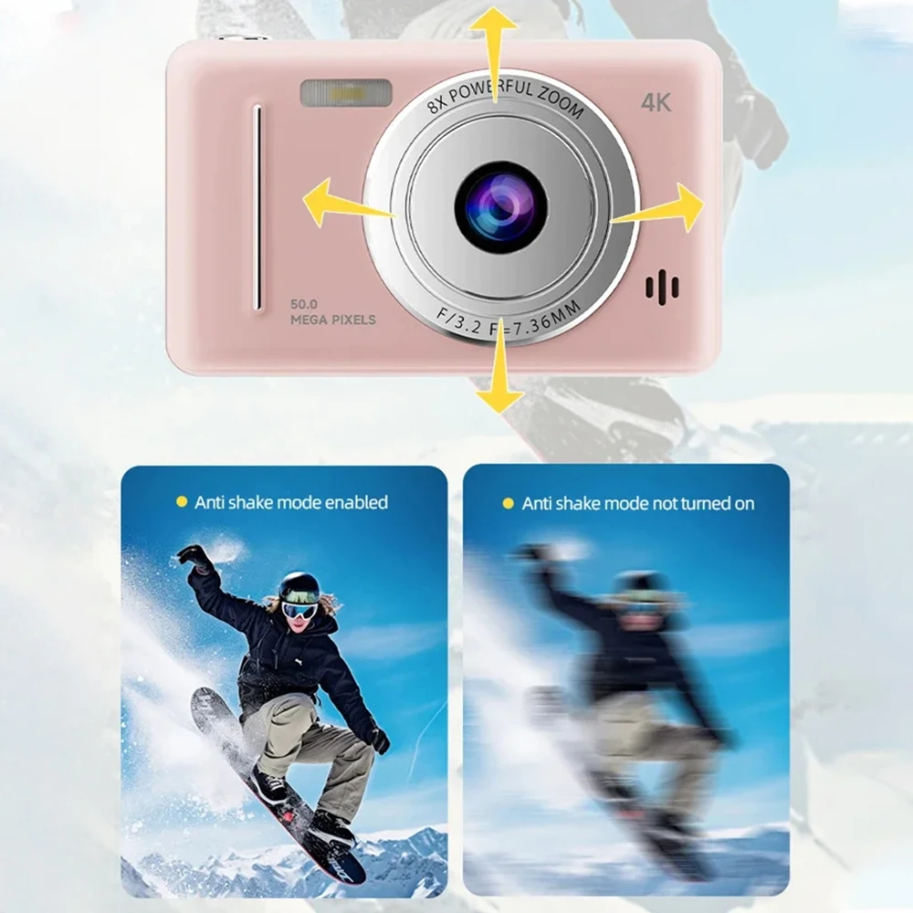 4K Digital Camera Retro CCD Portable Card Camera Entry-level Dual Flash 50 Million Pixels Auto Focus Clear digital camera