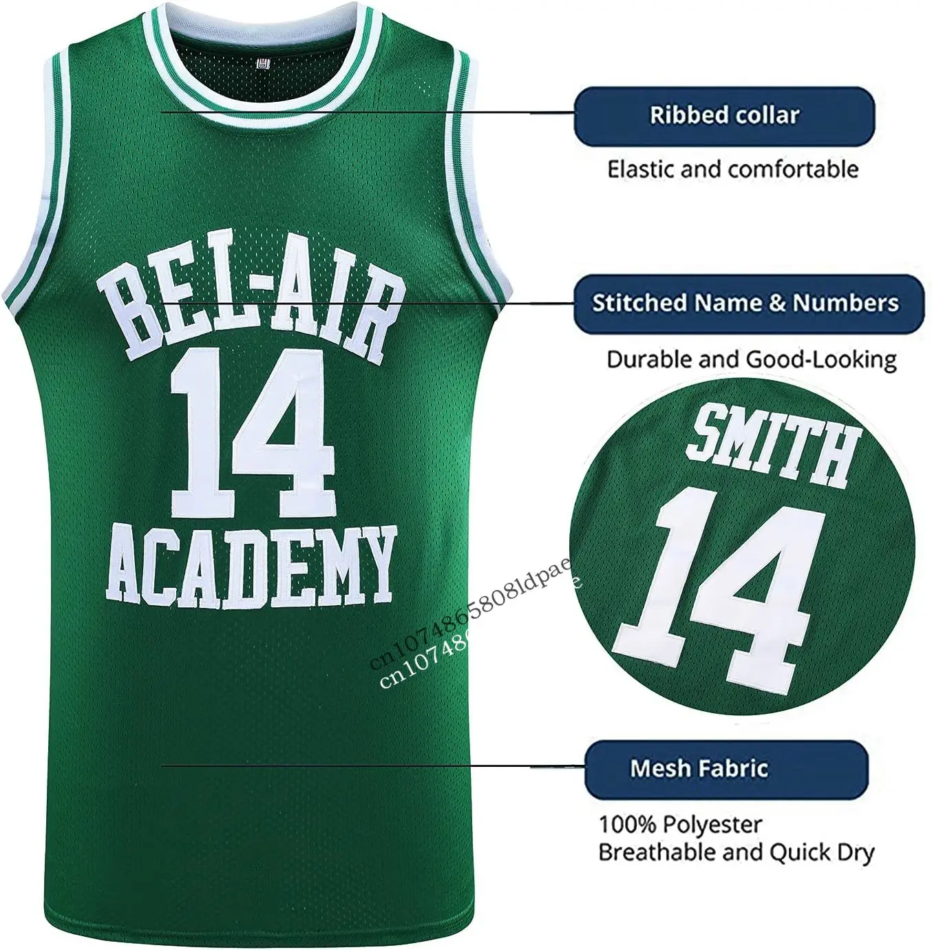 Will Smith Basketball Jersey 14 Bel Air Academy 25 Carlton Banks Jersey Movie Cosplay Clothing Stitched Men's Sport Shirt S-XXXL