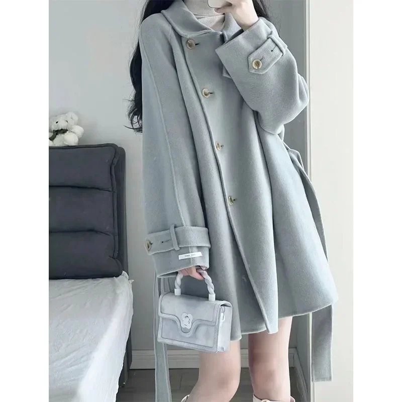 

Женский зимний однотонный тренчкот с длинным рукавом, облегающая Повседневная Женская куртка, короткий тренчкот