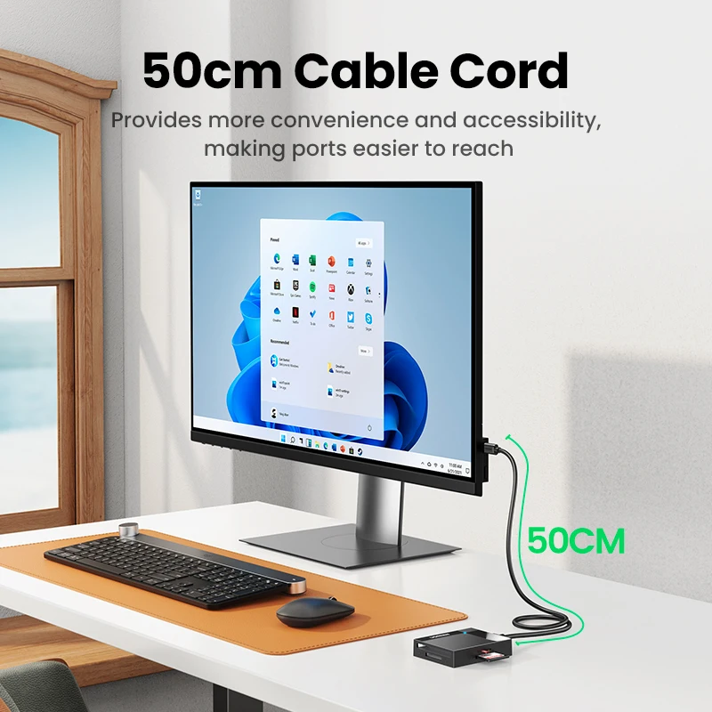 Ugreen Leitor de Cartão 4-em1 Usb3.0 Usb-c sd Micro sd tf cf ms Compacto Adaptador de Cartão Flash para Computador Portátil Multi Otg Leitor de Cartão Inteligente - Imagem 6