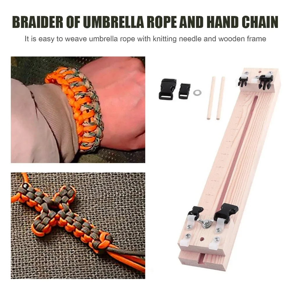 

DIY Wood Jig Bracelet Maker Wristband Knitting Tool Paracord Braiding Weaving Craft Tool Kit