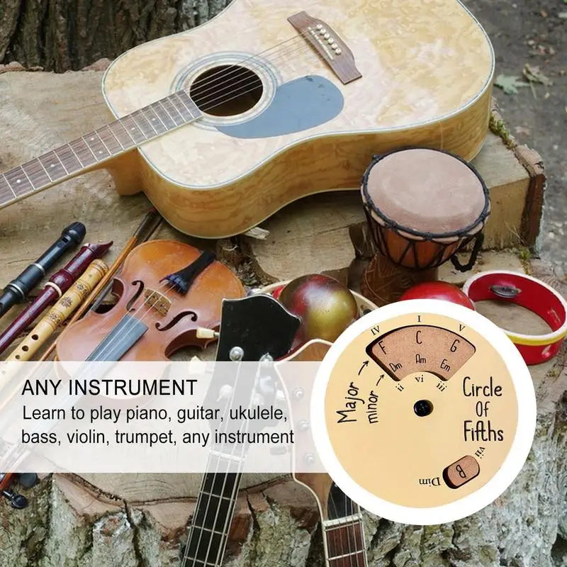 Circle Of Fifths Wheel Guitar Chord Wheel Wooden Melody Tool For Musicians