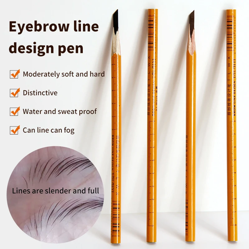 

1Pc Microblading Long Lasting Black Eyebrow Pencil Shadows Cosmetics Tint Waterproof Wooden Pen Eyebrow Makeup Tools