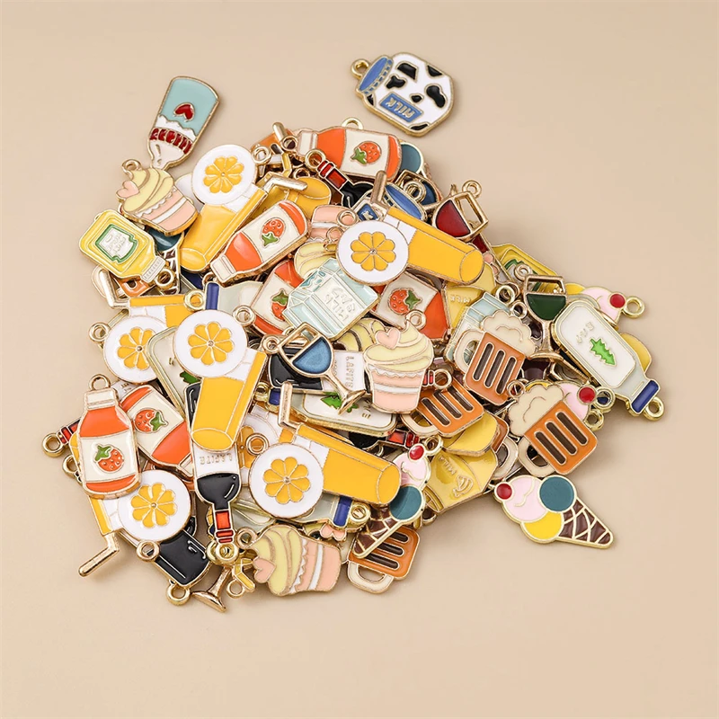 20 Stück süße Getränk Charms Emaille Sommer Eis Popsicle Charms Anhänger für Schmuckherstellung Halsketten Ohrringe DIY Handwerk Versorgung – Detail 3