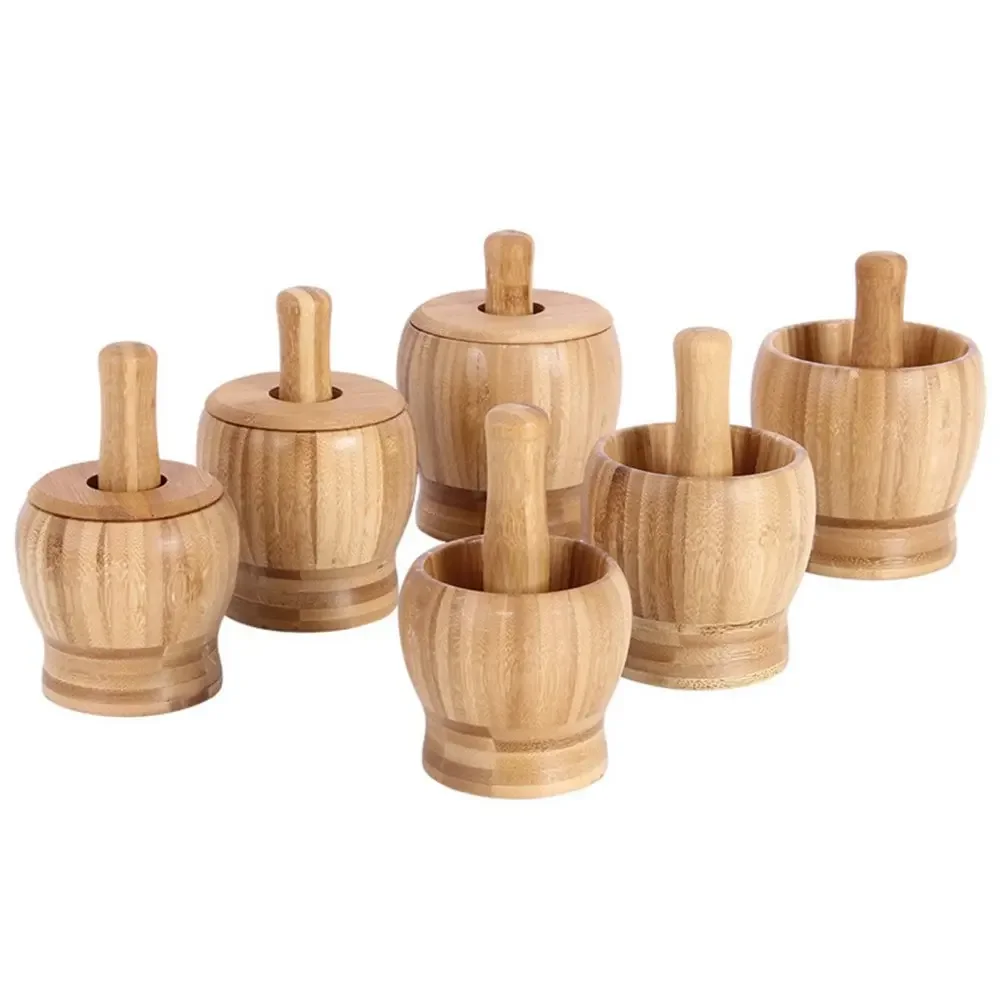 Bamboo Garlic Crusher Artifact Home Garlic Paste Grinder Crusher Presser Mortar Mortar