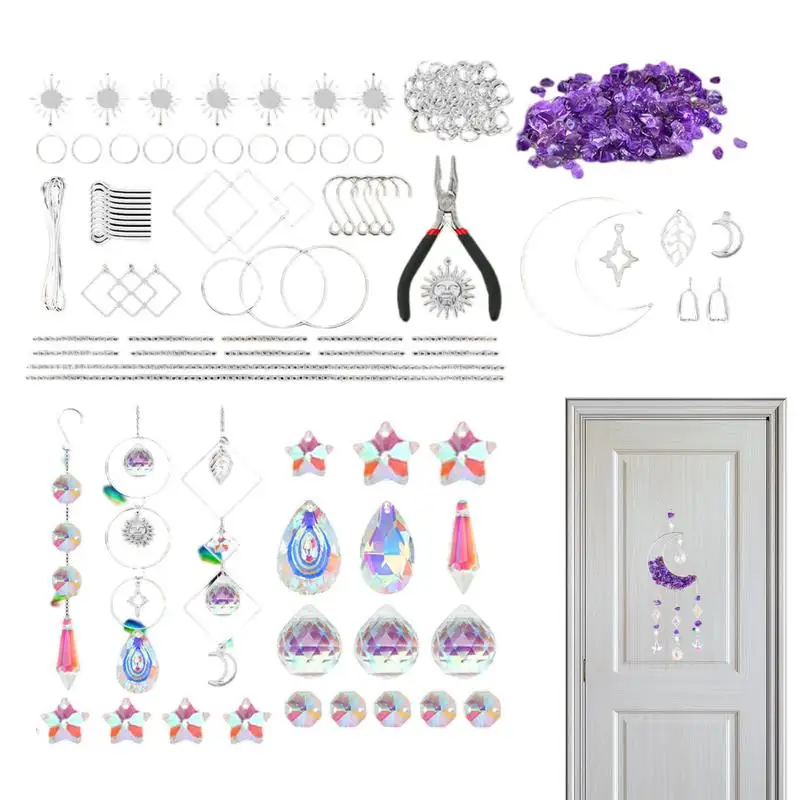 

Sun Catcher Kits For Kids 300pcs Moon Shape Window Decor Making Kits Decorative Multifunctional Crystal Window Decor Ornaments