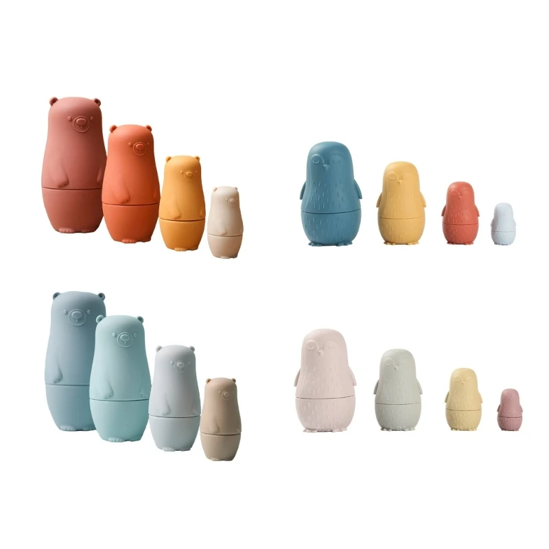 

4Pieces Russian Nesting Stacking Toy for Children Fine Motor Skill Set