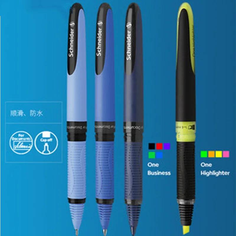 Schneider One Business Rollerball Pens - 0.6mm Ultra Smooth Tip, 5 Pens (3 Black, 2 Blue), Waterproof Ink - View #5