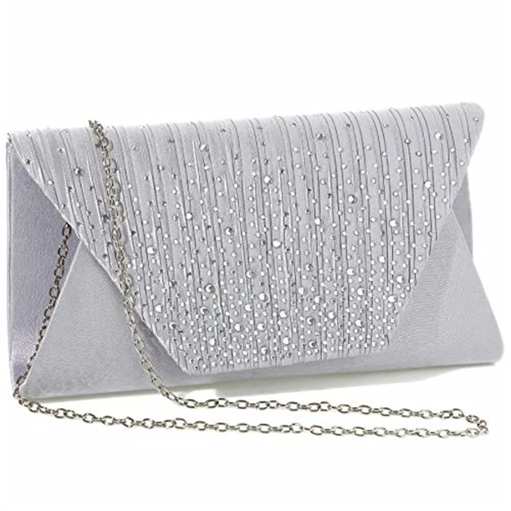 Fashion Simple Rhinestone Clutches Bag For Women Wedding Party Small Handbags Chain Shoulder Bag Crossbody Ladies Prom Clutch